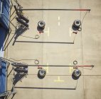 Overhead view pit stop equipment — Stock Photo