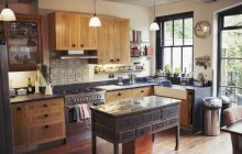 Home showcase kitchen indoors — Stock Photo