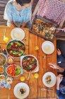 View from above healthy lunch being served at table — Stock Photo