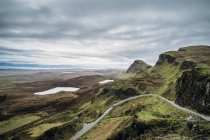 Scenic view of green cliffs, Isle of Skye, Scotland — Stock Photo