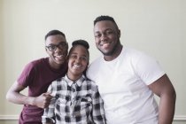 Portrait happy, confident teenage brothers and sister — Stock Photo