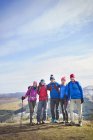 Portrait family hiking on mountain — Stock Photo
