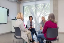 Womens support group meeting in circle — Stock Photo
