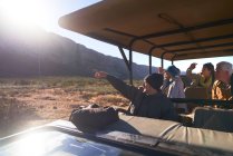 Guida Safari e gruppo in fuoristrada soleggiato — Foto stock