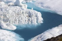 Vista panorâmica glaciar de fusão ensolarado Oceano Atlântico Groenlândia — Fotografia de Stock
