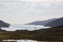Nave de vista panorámica en el soleado remoto Disko Bay West Greenland - foto de stock