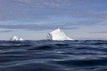 Majestosas formações iceberg sobre o oceano azul ensolarado — Fotografia de Stock