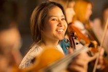 View of Smiling violinist — Stock Photo