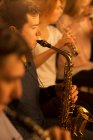 View of Saxophonists performing — Stock Photo