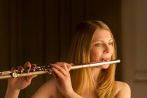 View of Flutist performing — Stock Photo