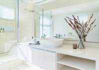 Moderna casa di lusso bianco bagno vetrina — Foto stock