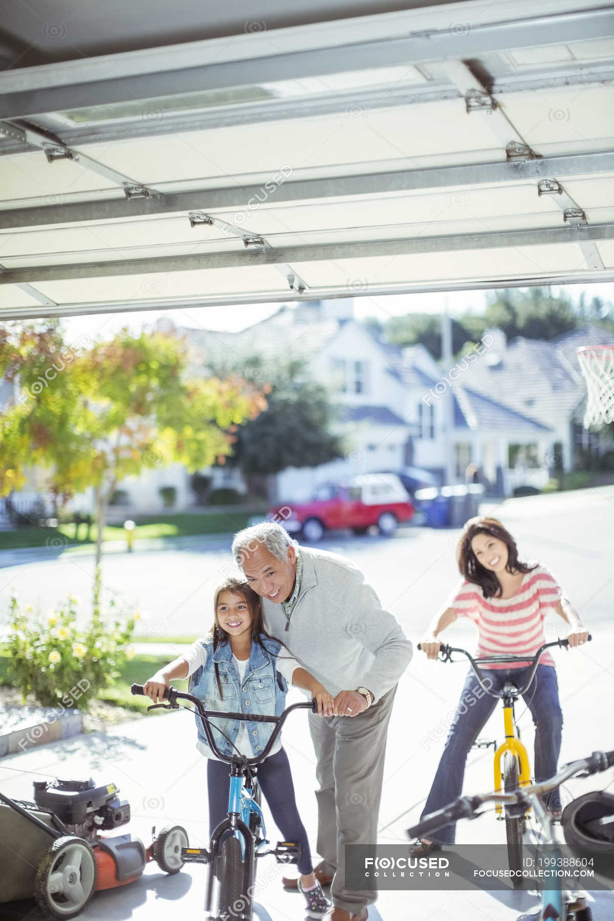 bicycles in the driveway