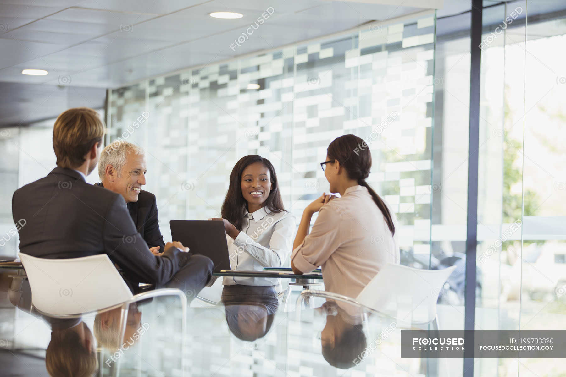 Business people talking in meeting in office building — connection,  communication - Stock Photo | #199733320