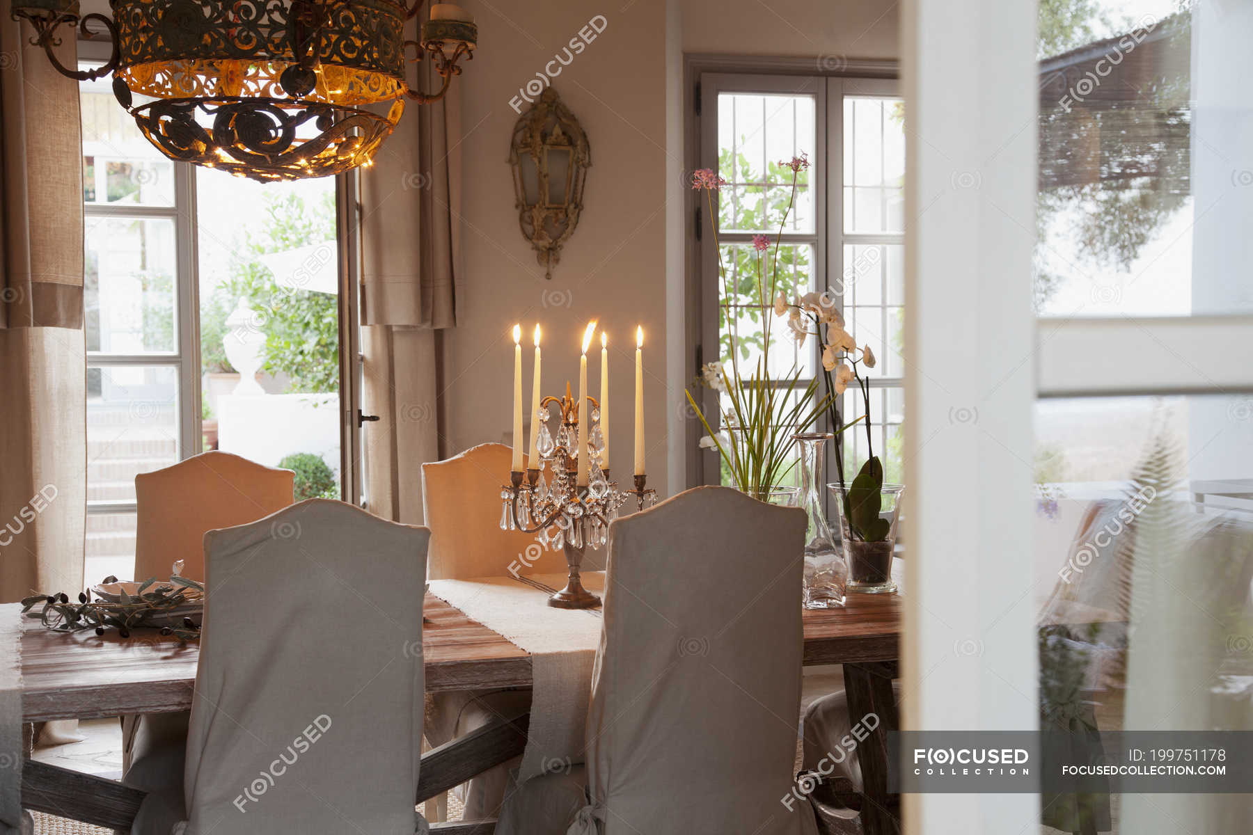 Candelabra On Table In Luxury Dining Room Showcase Interior Backdrop   Focused 199751178 Stock Photo Candelabra Table Luxury Dining Room 