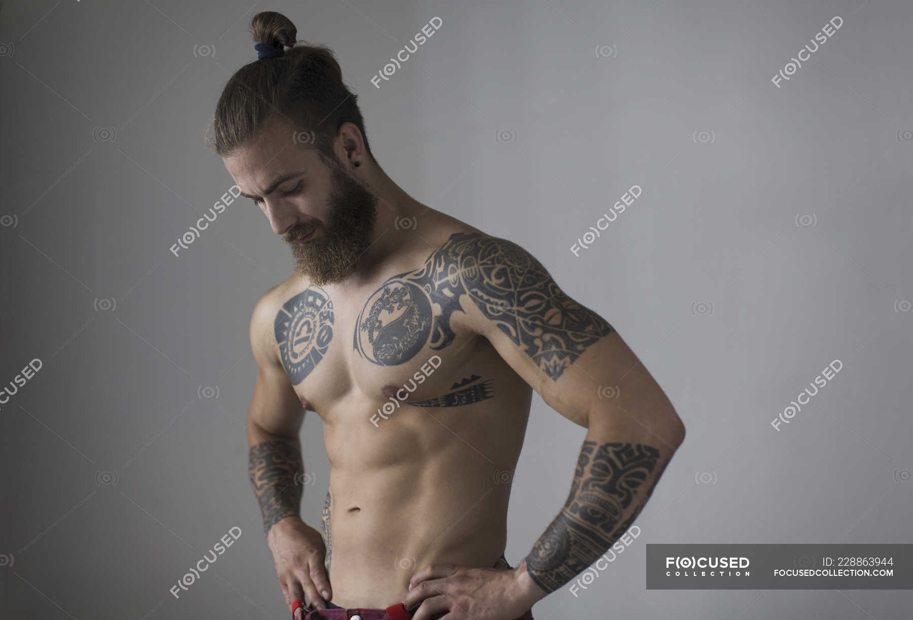 A man with multiple portrait tattoos at the New York City Tattoo Convention  in Manhattan Stock Photo  Alamy