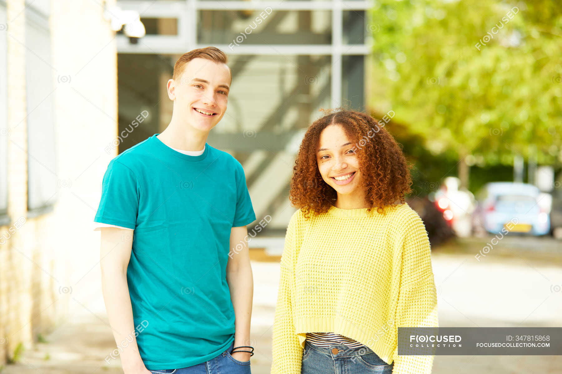 Portrait confident college students — friend, man - Stock Photo ...