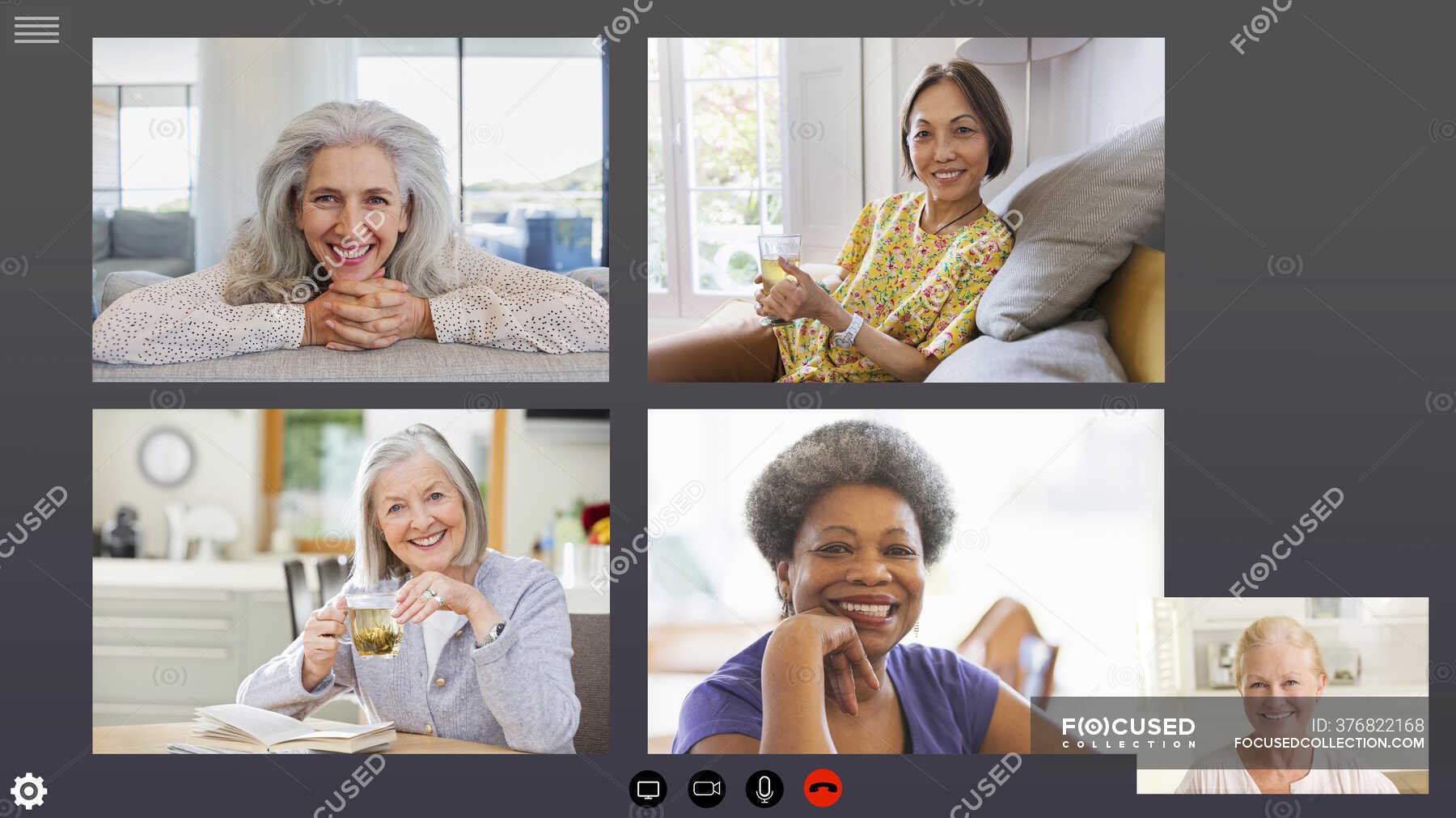 Senior women friends video conferencing during COVID19 quarantine