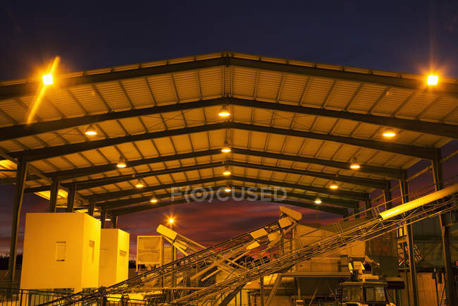 Illuminated granary at night — Stock Photo