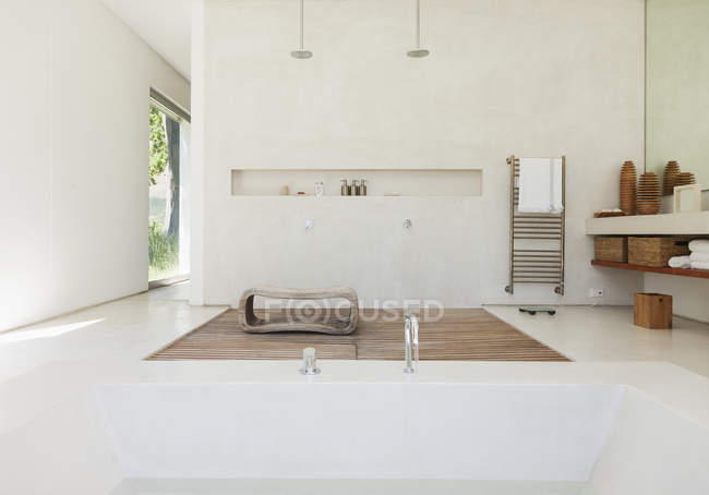 Modern bathroom  indoors during daytime — Stock Photo