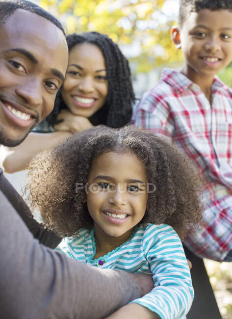 Close up portrait of smiling family — Stock Photo