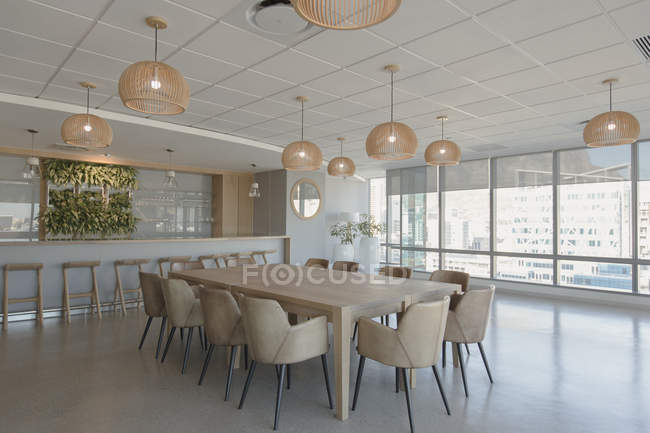 Conference Table And Pendant Lights In, Conference Room Lighting Fixtures