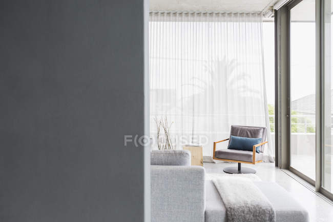 Chair in corner of modern living room — Stock Photo