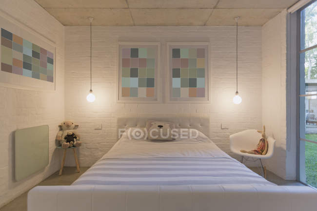 Пастельна сучасна розкішна домашня вітрина дитяча спальня — стокове фото