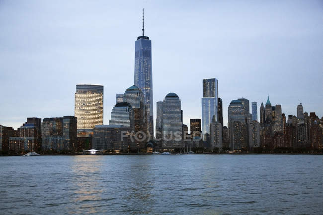 Scenic view of New York City skyline, Nova Iorque, Estados Unidos — Fotografia de Stock
