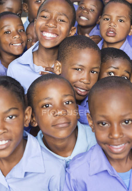 African american students smiling together — Stock Photo