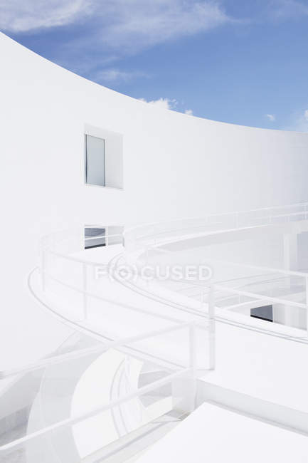 Modern architecture, curving elevated walkways — Stock Photo