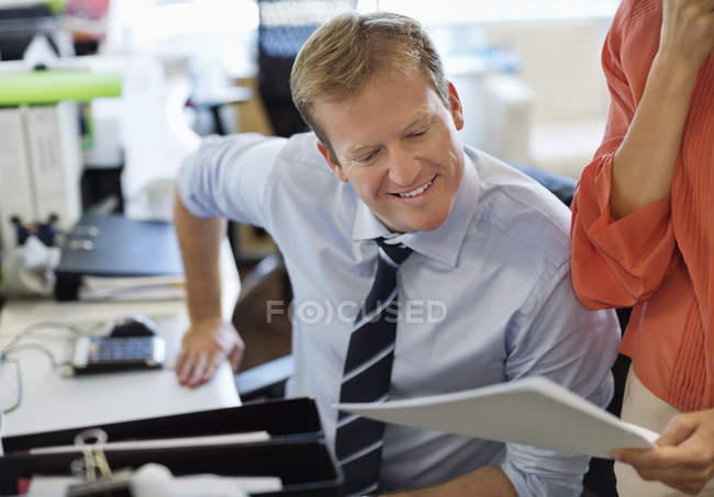 Business people talking at modern office — Stock Photo
