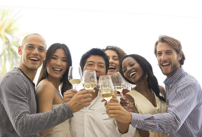 Friends toasting each other at party — Stock Photo