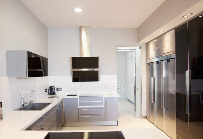 Luxury modern kitchen indoors — Stock Photo