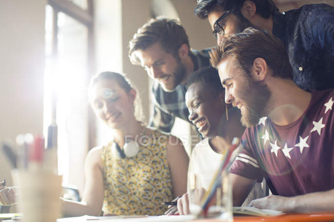 Creative business people brainstorming in office meeting — Stock Photo