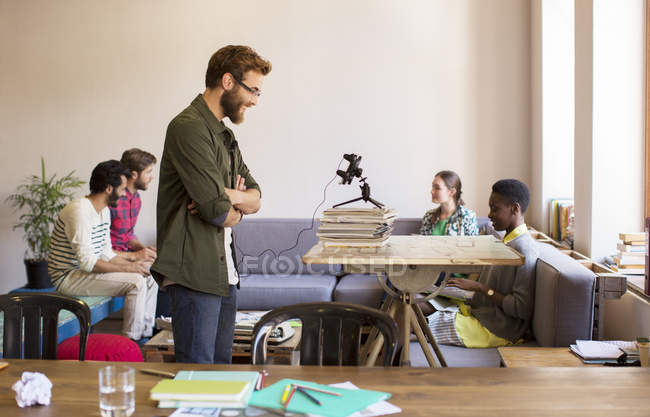 Creative business people working at modern office — Stock Photo