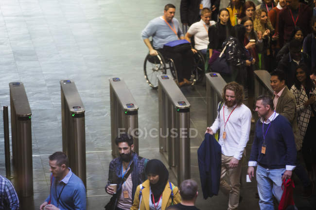 Business people arriving at conference at modern office — Stock Photo
