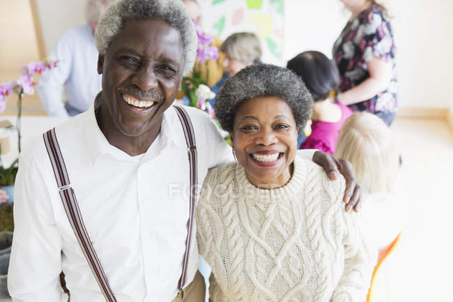 Portrait happy, enthusiastic senior couple — Stock Photo