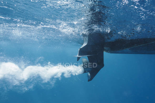 Partial view of Boat propellor underwater — Stock Photo
