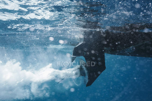 Partial view of Boat propellor underwater — Stock Photo