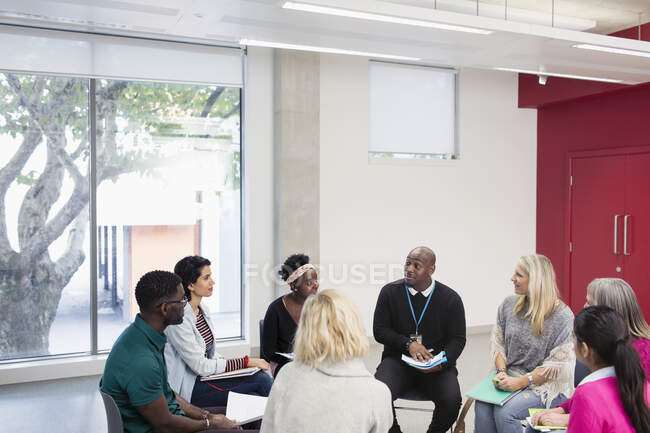 Support group meeting in circle — Stock Photo