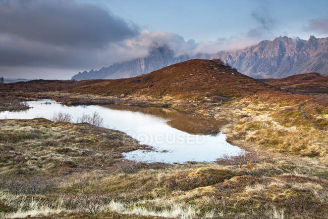 Malerischer Blick auf die Berge Bleik Andenes Vesteralen Norwegen — Stockfoto