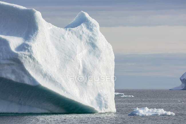 Melting icebergs on sunny Atlantic Ocean Greenland — Stock Photo