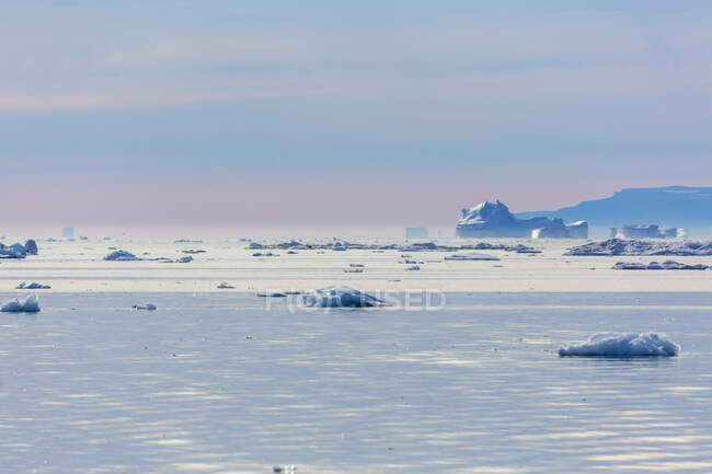 Polareis schmilzt auf dem ruhigen Atlantik Grönland — Stockfoto