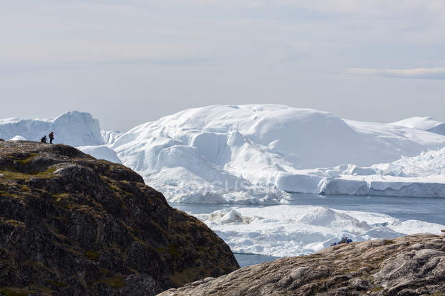 Vue panoramique Glace glaciaire polaire Disko Bay Ouest Groenland — Photo de stock