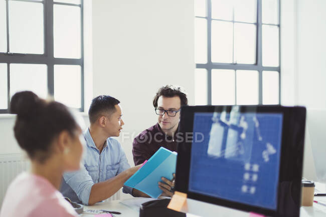 Designers working, meeting in office — Stock Photo