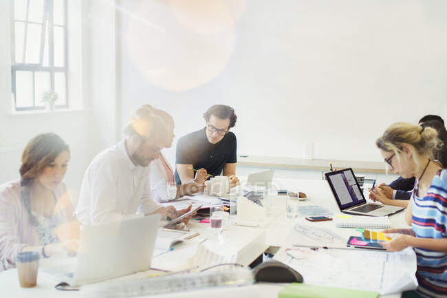 Designers working in conference room meeting — Stock Photo