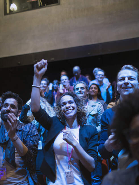View of Enthusiastic audience cheering — Stock Photo