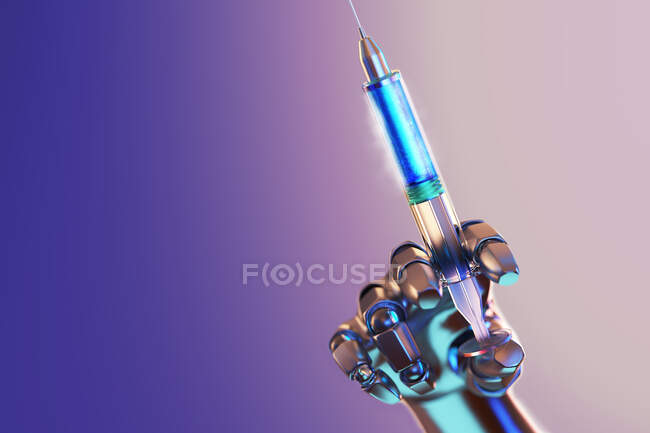 Seringue de vaccin COVID-19 pour robot — Photo de stock