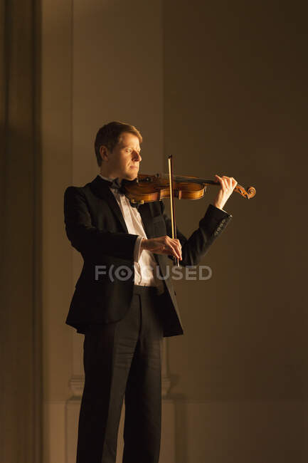 Vista de Violinista realizando - foto de stock