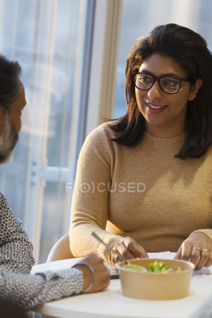 Business people meeting over lunch — Stock Photo